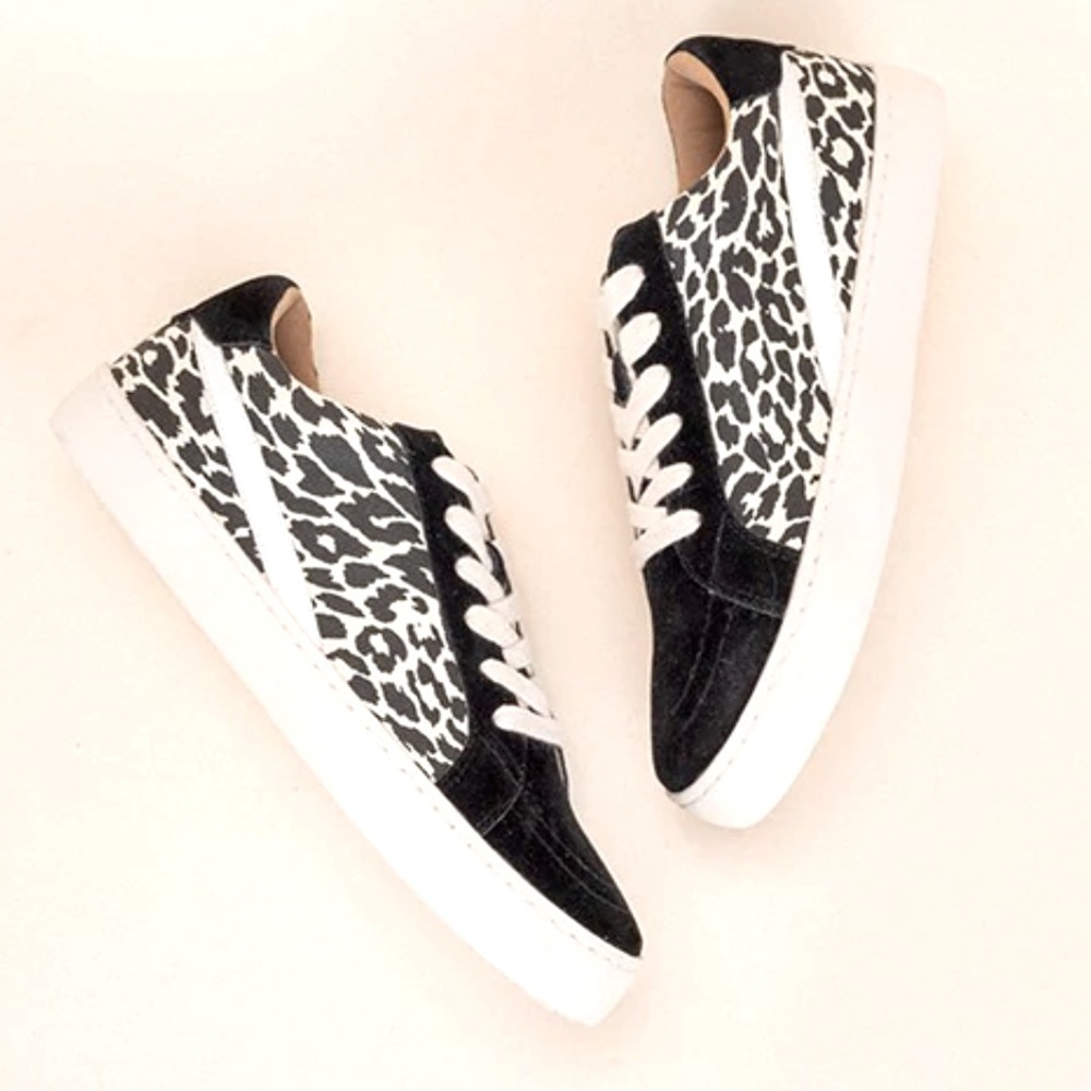 WHITE RAVEN LEOPARD PRINT SNEAKERS